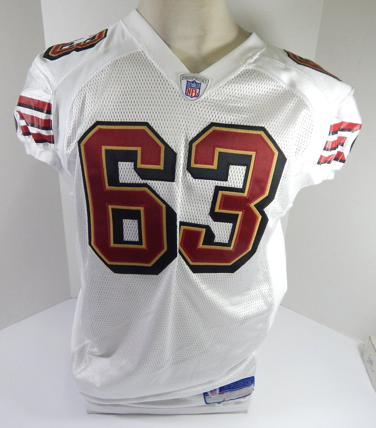 2003 San Francisco 49ers #63 Game Issued White Jersey 48 DP56827 - DP56827