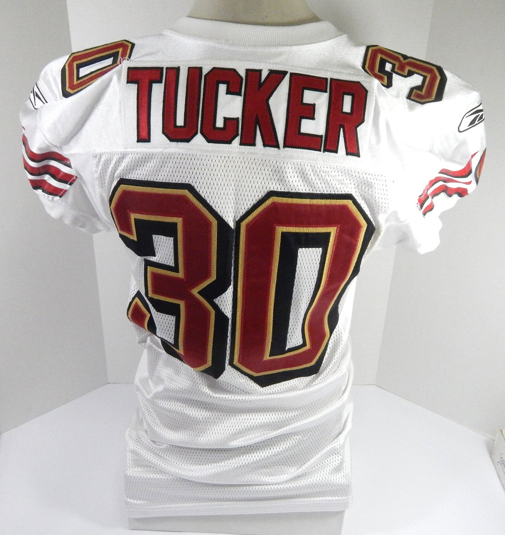 2003 San Francisco 49ers BJ Tucker #30 Game Issued White Jersey 44 DP56807 - DP56807