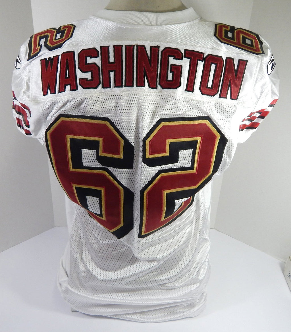 2003 San Francisco 49ers Washington #62 Game Issued White Jersey 48 DP56828 - DP56828