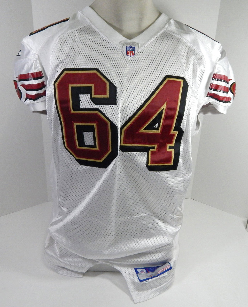 2004 San Francisco 49ers Daleroy Stewart #64 Game Issued White Jersey 50 DP59405 - DP59405