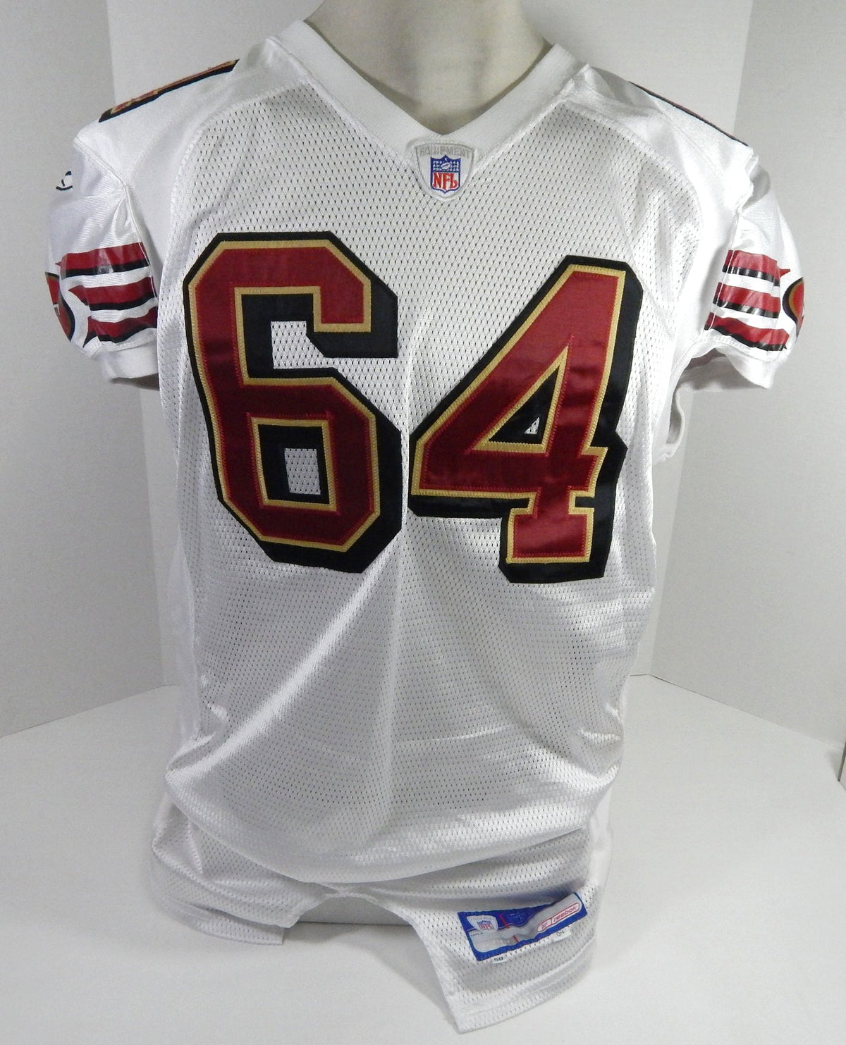 2004 San Francisco 49ers Daleroy Stewart #64 Game Issued White Jersey 50 DP59405 - DP59405