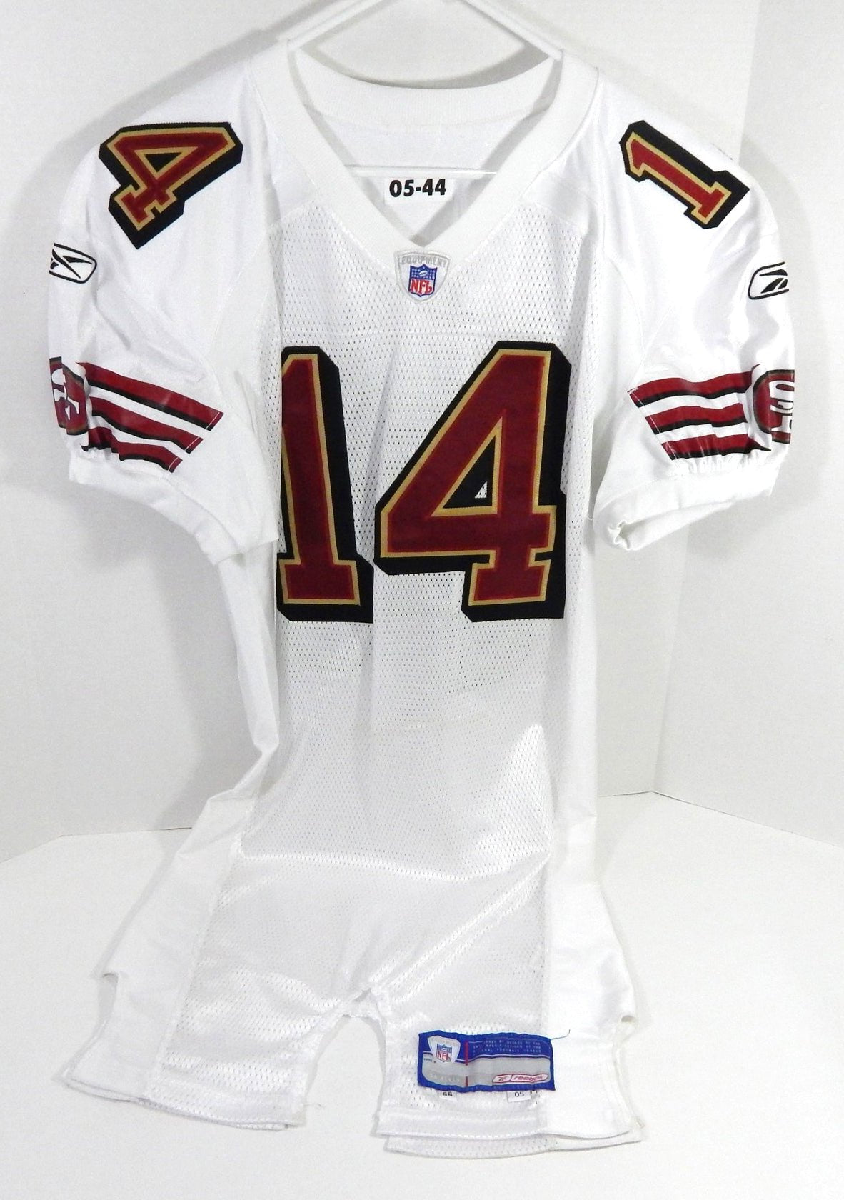 2005 San Francisco 49ers #14 Game Issued White Jersey 44 DP59282 - DP59282