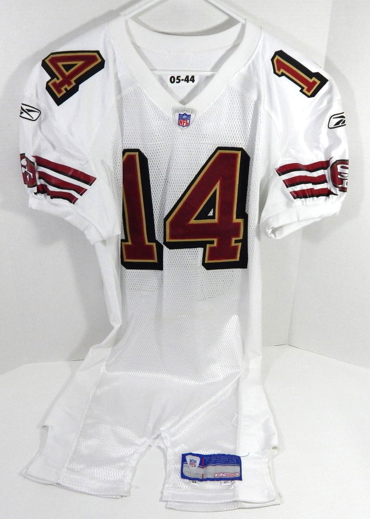2005 San Francisco 49ers #14 Game Issued White Jersey 44 DP59282 - DP59282