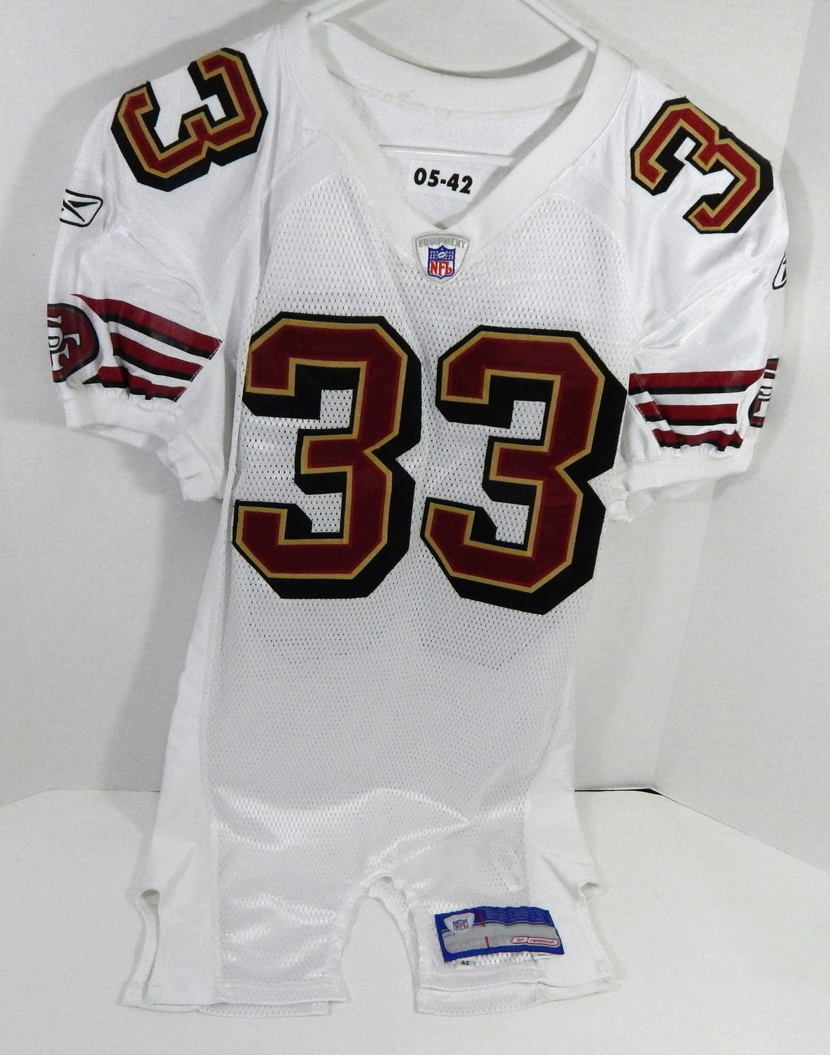 2005 San Francisco 49ers #33 Game Issued White Jersey 42 DP59389 - DP59389