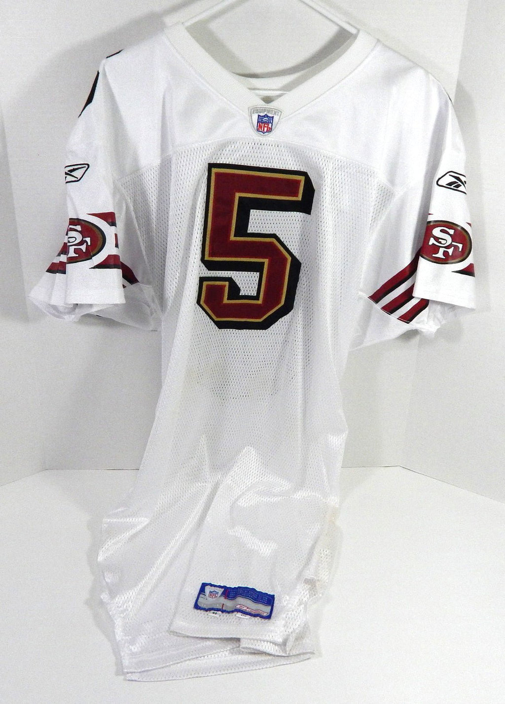 2005 San Francisco 49ers #5 Game Issued White Jersey 42 DP59274 - DP59274