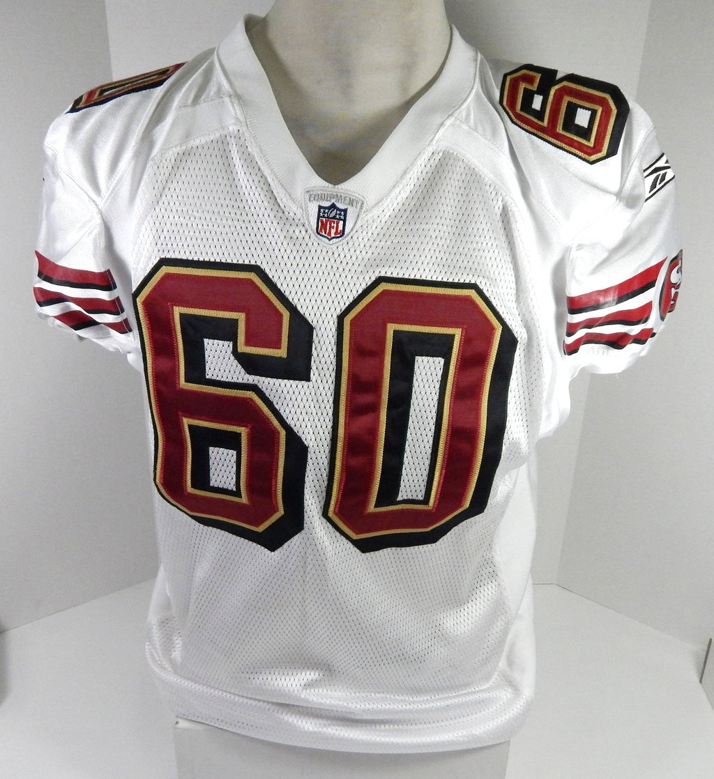 2005 San Francisco 49ers Brian De La Puente #60 Game Issued White Jersey 48 7894 - DP57894