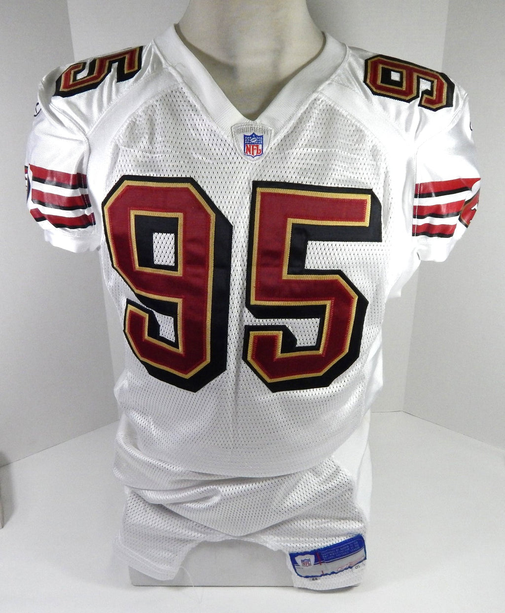 2005 San Francisco 49ers John Engelberger #95 Game Issued White Jersey 44 57911 - DP57911