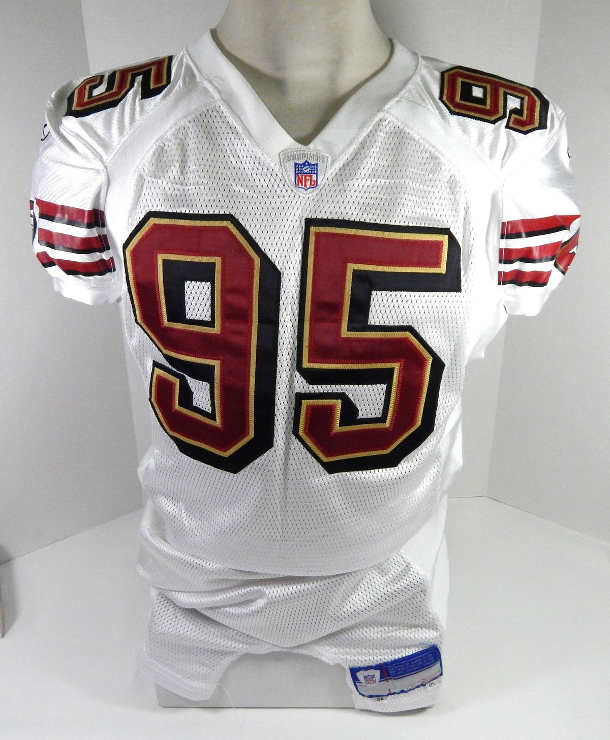 2005 San Francisco 49ers John Engelberger #95 Game Issued White Jersey 44 57911 - DP57911