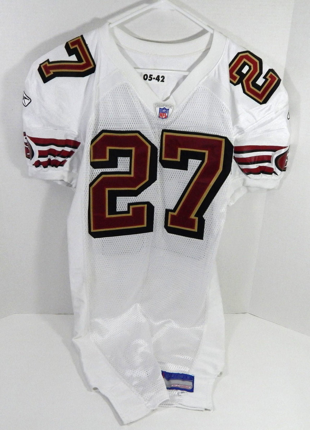 2005 San Francisco 49ers Joselio Hanson #27 Game Issued White Jersey 42 DP59381 - DP59381