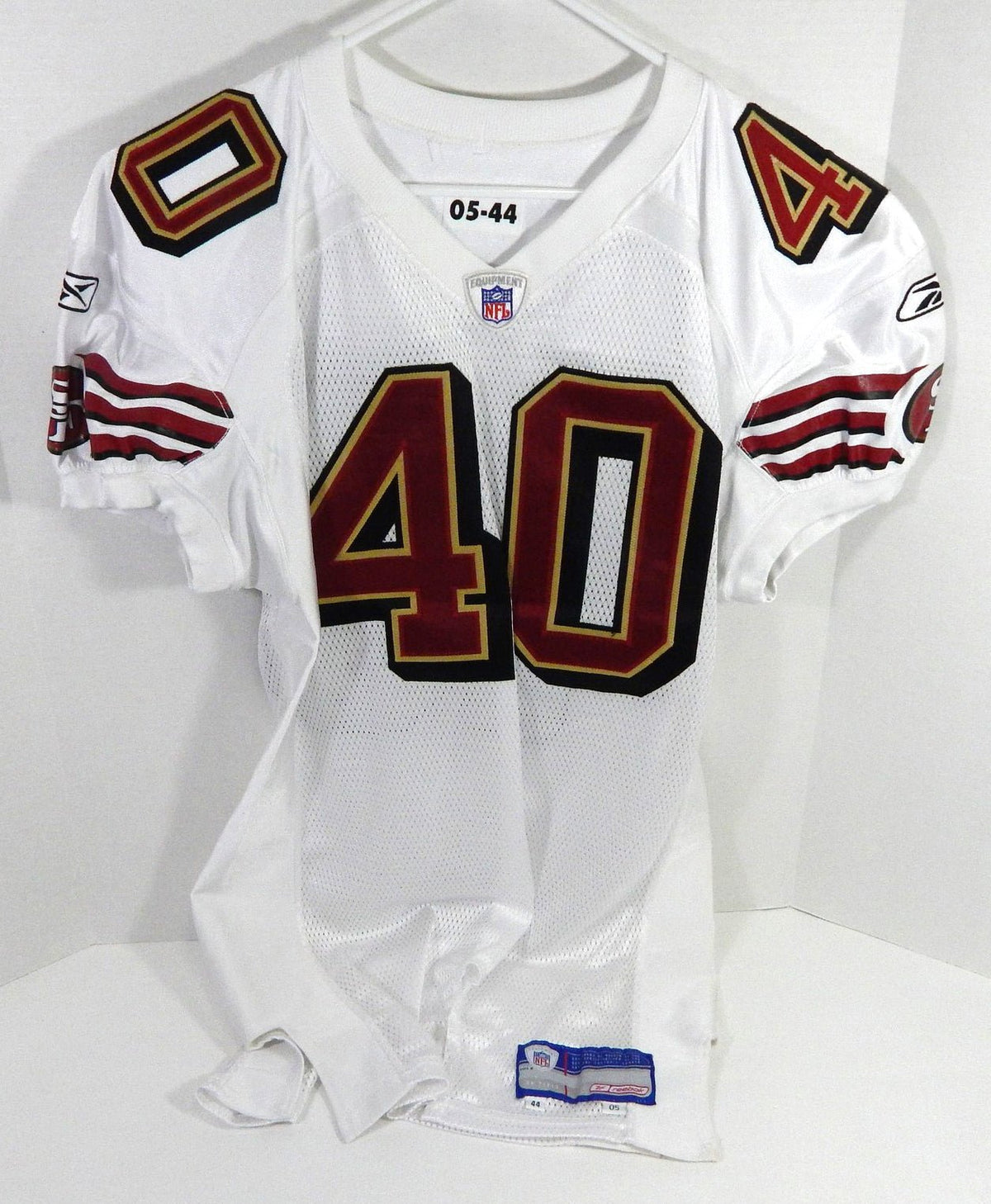 2005 San Francisco 49ers Markus Curry #40 Game Used White Jersey 44 DP59262 - DP59262