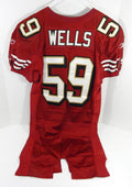 2005 San Francisco 49ers Ray Wells #59 Game Issued Red Jersey 44 DP61007 - DP61007