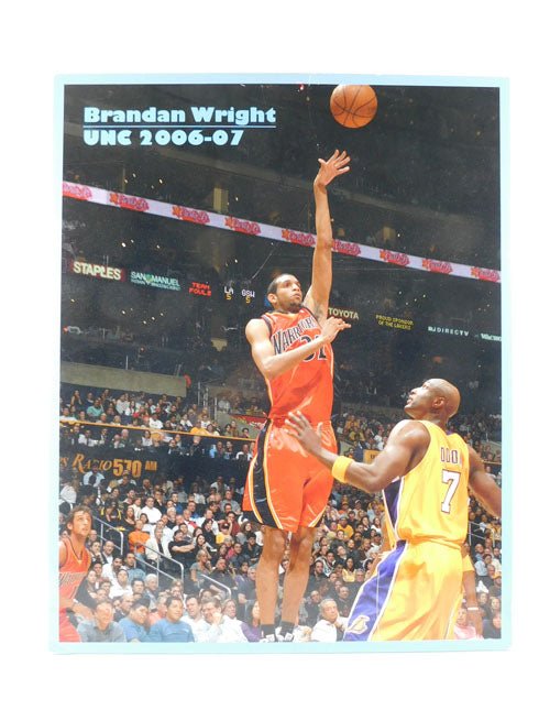 2006-07 Brandan Wright Warriors #32 Jersey Shooting Hoop 16" x 20" Board Poster - DM86853