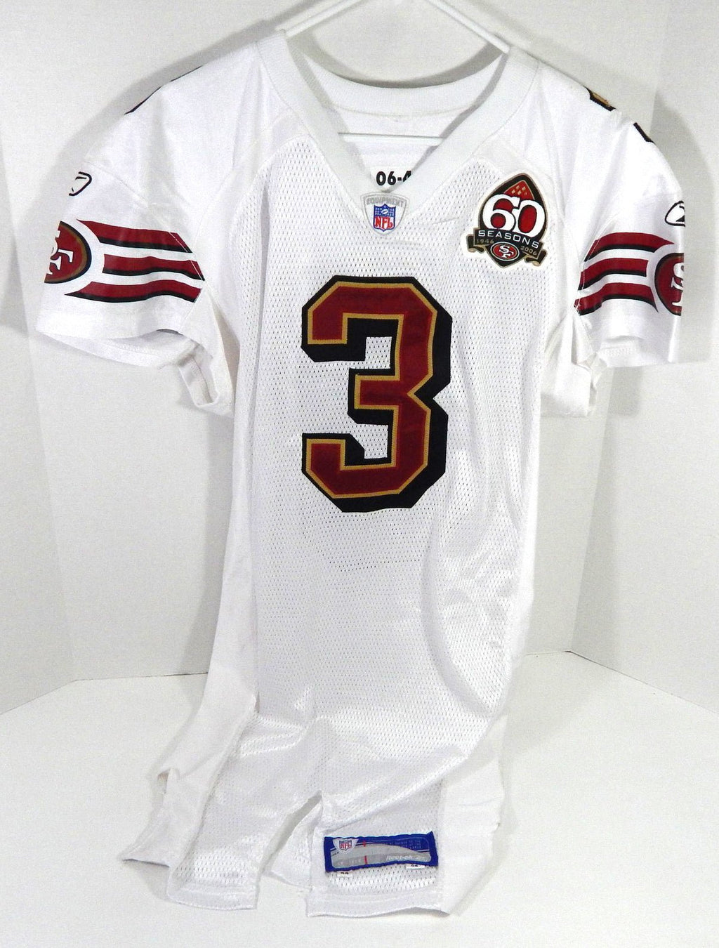 2006 San Francisco 49ers Cody Pickett #3 Game Issued White Jersey 60th Patch 4 - DP57924