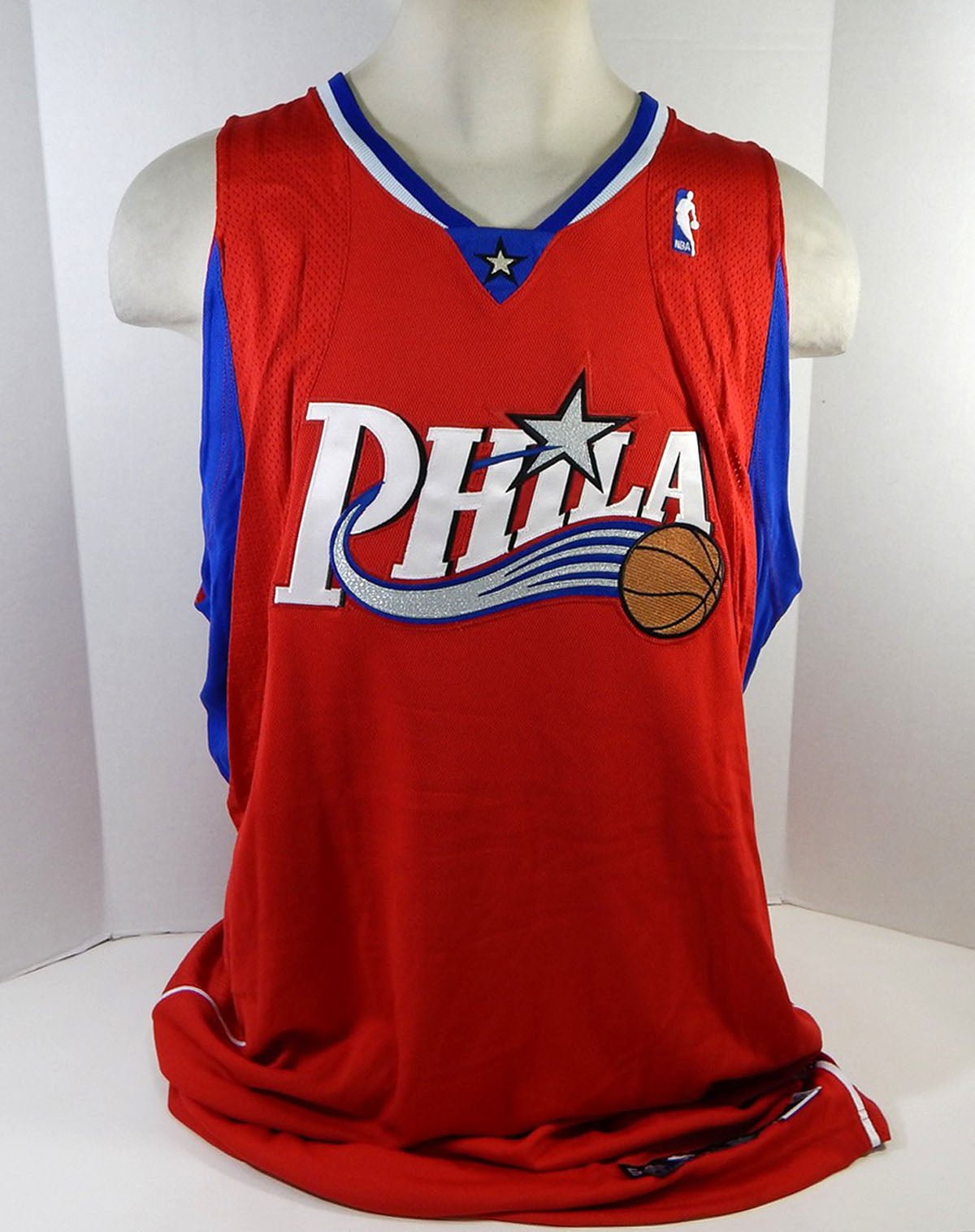 2007-08 Philadelphia 76ers Blank Game Issued Red Jersey 54 + 4 L 03 - DP17203