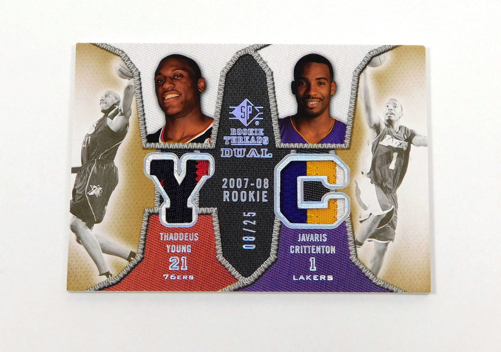 2007-08 SP Rookie Threads Javaris Crittenton/Thaddeus Young #YC Dual Patches /25 - DA043912