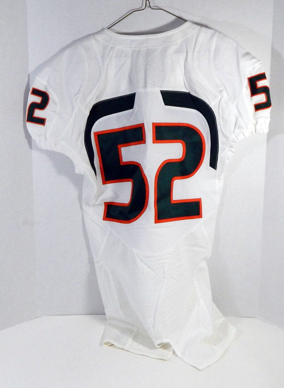 2007-13 Miami Hurricanes #52 Game Issued White Jersey 44 DP17541 - DP17541