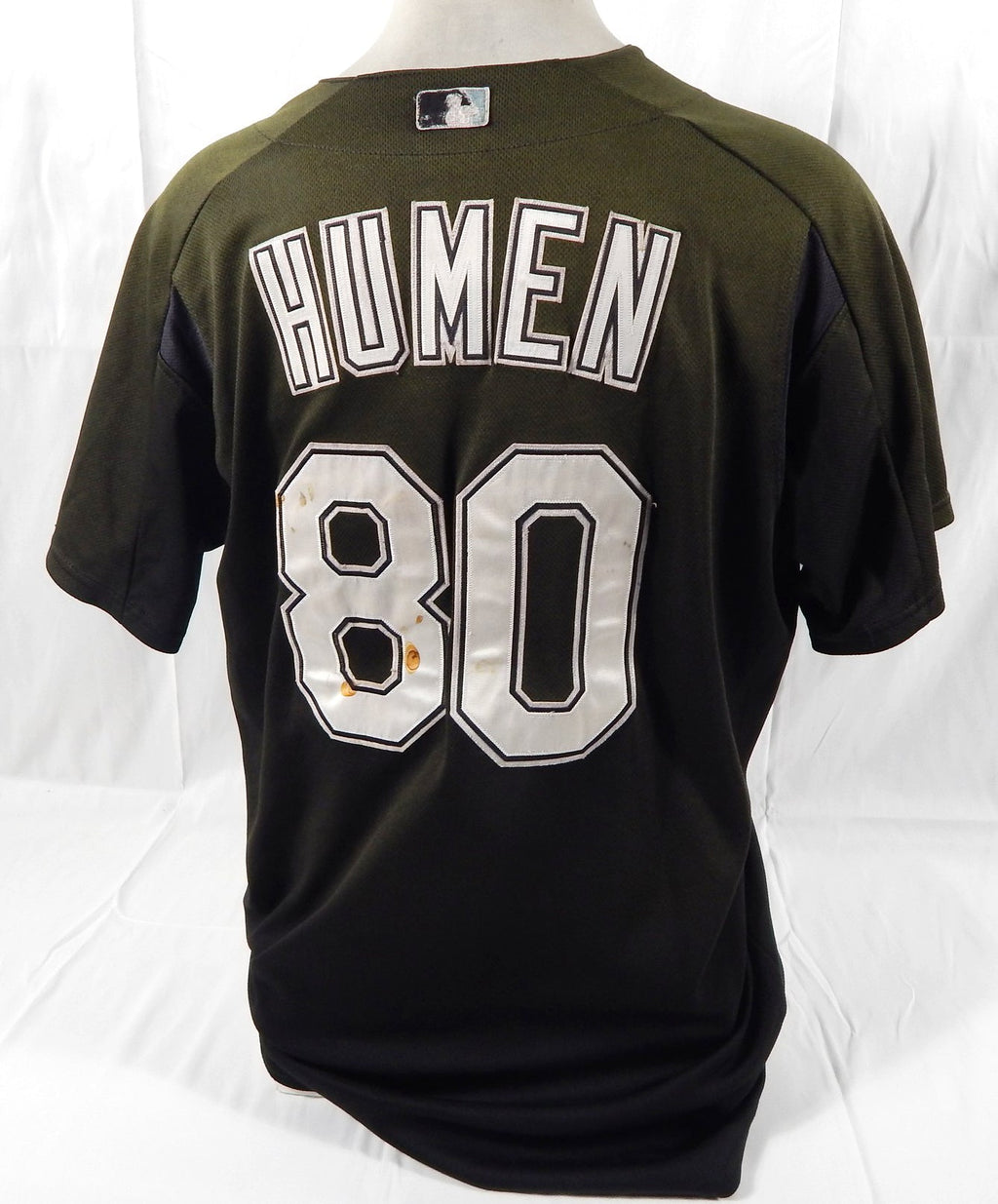 2007 Florida Marlins David Humen #80 Game Used Black Jersey BP ST XL DP64378 - DP64378