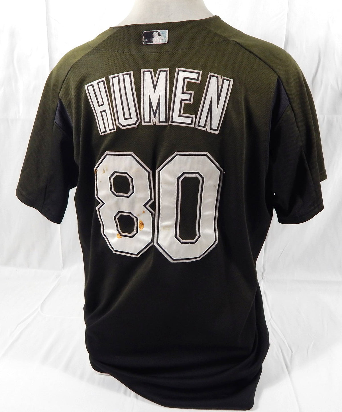 2007 Florida Marlins David Humen #80 Game Used Black Jersey BP ST XL DP64378 - DP64378