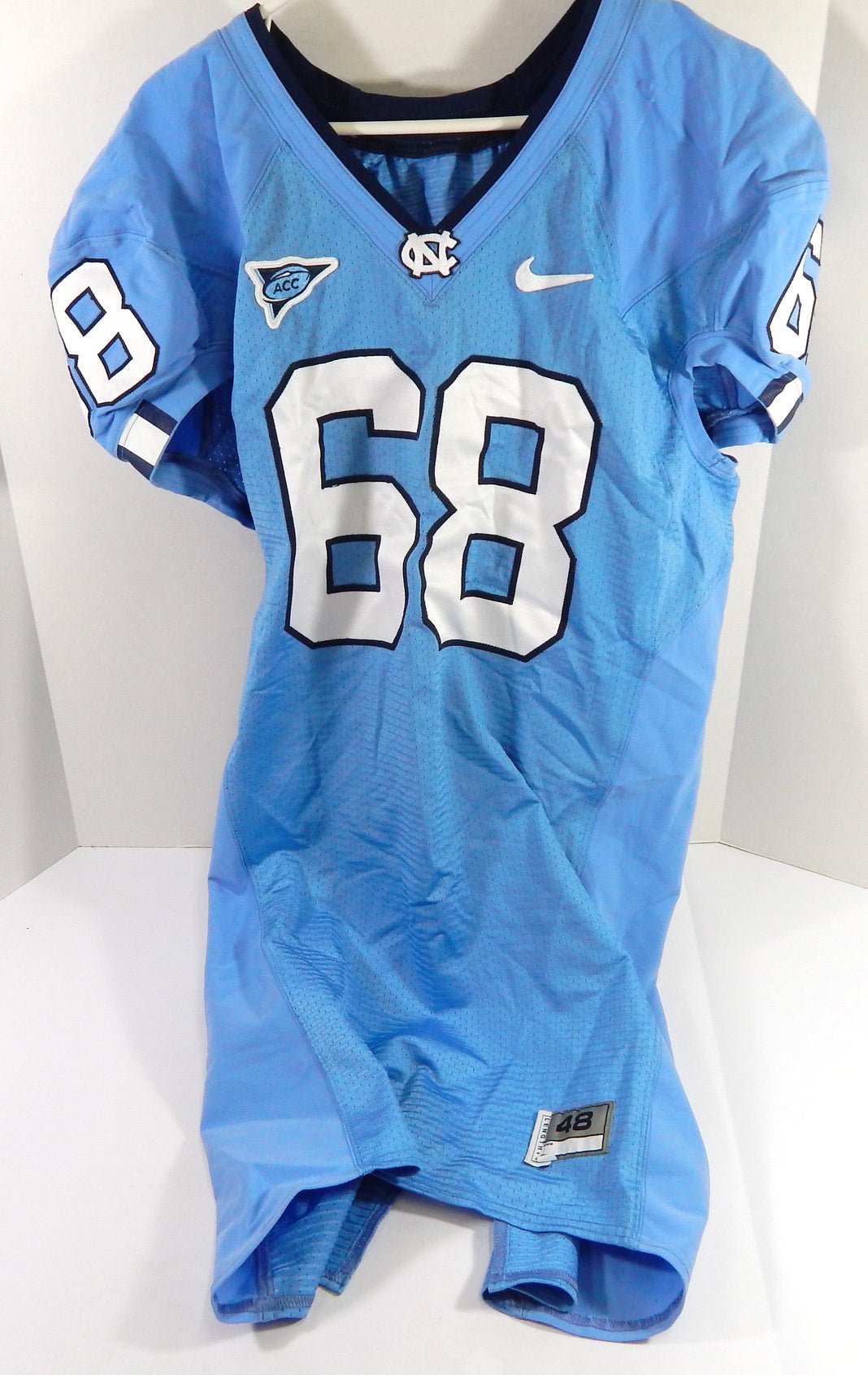 2008-12 North Carolina Tar Heels UNC #68 Game Used Blue Jersey NP Rem 48 DP54489 - DP54489