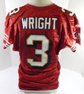 2008 San Francisco 49ers Kyle Wright #3 Game Issued Red Jersey 42 DP51730 - DP51730