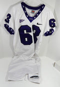 2008 Texas Christian TCU Horned Frogs #63 Game Used White Jersey Np Rem XXL 1 - DP58821