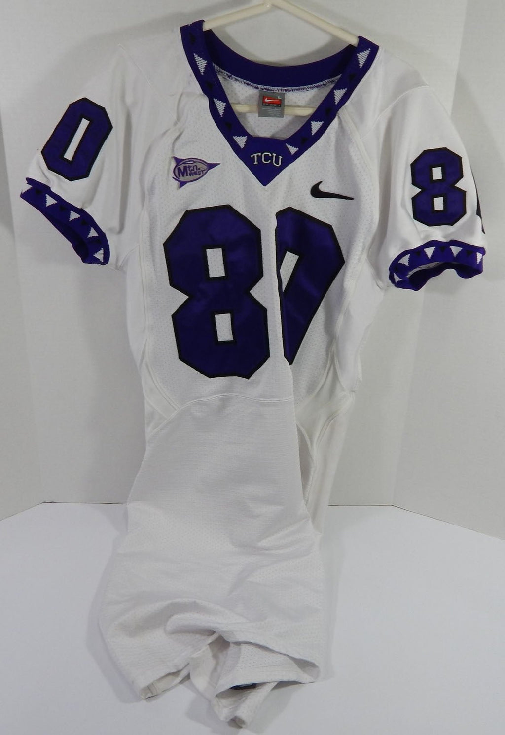 2008 Texas Christian TCU Horned Frogs #80 Game Used White Jersey L DP59103 - DP59103
