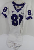 2008 Texas Christian TCU Horned Frogs #80 Game Used White Jersey L DP59103 - DP59103