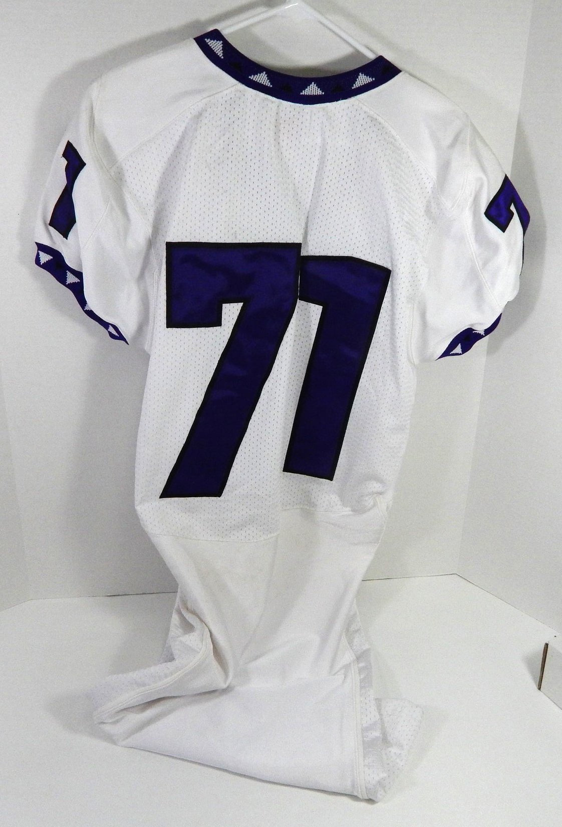 2008 Texas Christian Uni TCU Horned Frogs #71 Game Used White Jersey Np Rem L 2 - DP58822