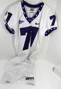 2008 Texas Christian Uni TCU Horned Frogs #71 Game Used White Jersey Np Rem L 2 - DP58822