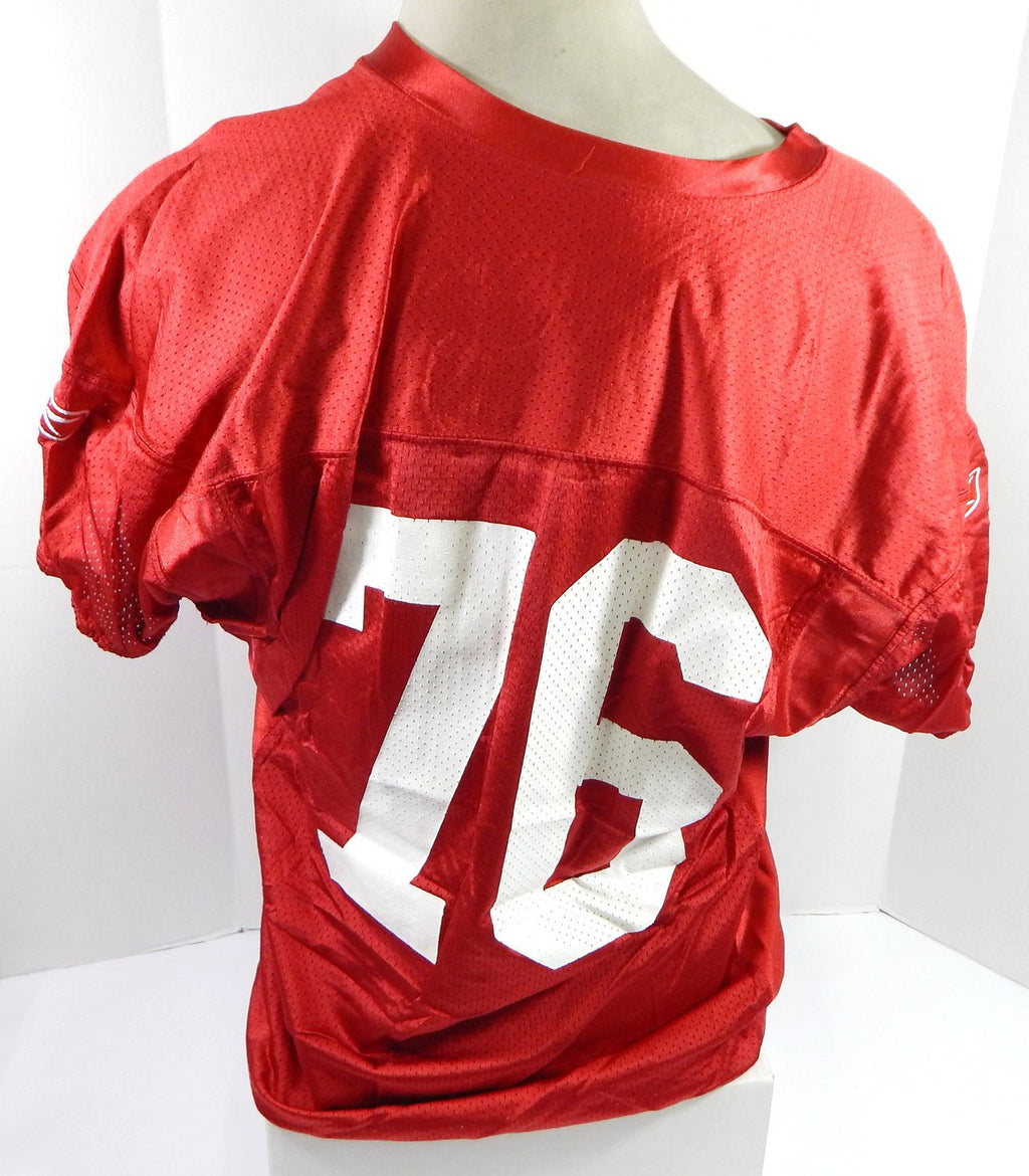 2009 San Francisco 49ers #76 Game Used Red Practice Jersey XL DP33515 - DP33515