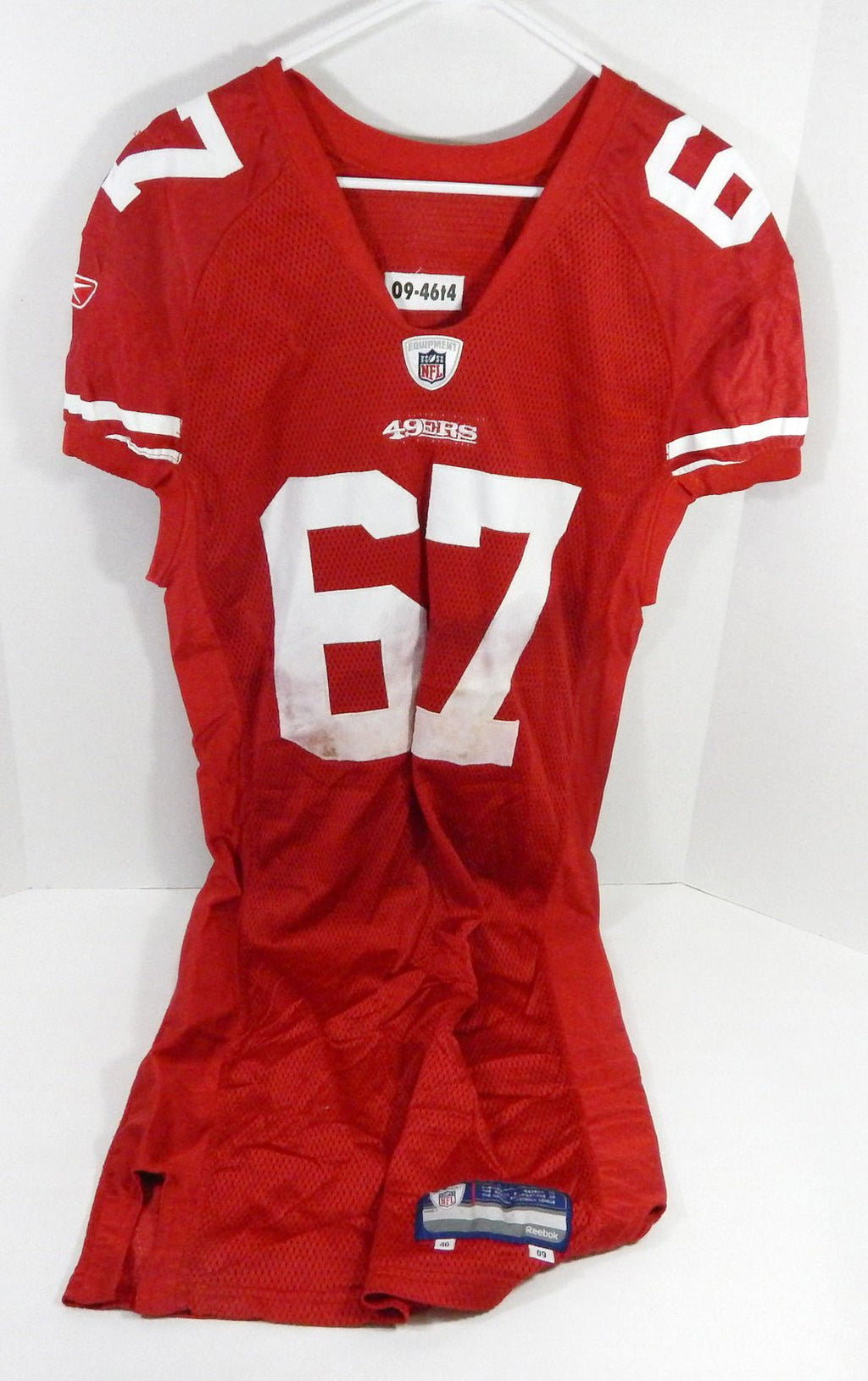2009 San Francisco 49ers Pannel Egboh #67 Game Issued Red Jersey 46 DP61010 - DP61010