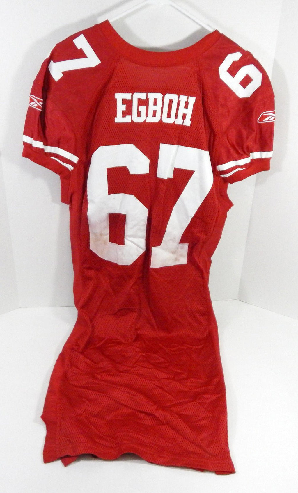 2009 San Francisco 49ers Pannel Egboh #67 Game Issued Red Jersey 46 DP61010 - DP61010