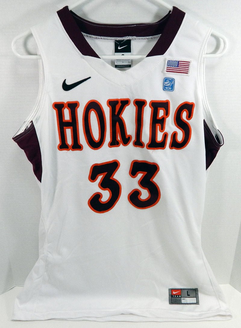 2010-11 Virginia Tech Hokies Shanel Harrison #33 Game Used White Jersey 284 - DP35284