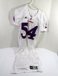 2010 Kansas Jayhawks #54 Game Issued Pos Used White Jersey 42 DP39327 - DP39327