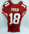 2010 San Francisco 49ers Brett Swain #18 Game Issued Red Jersey 44 DP30917 - DP30917