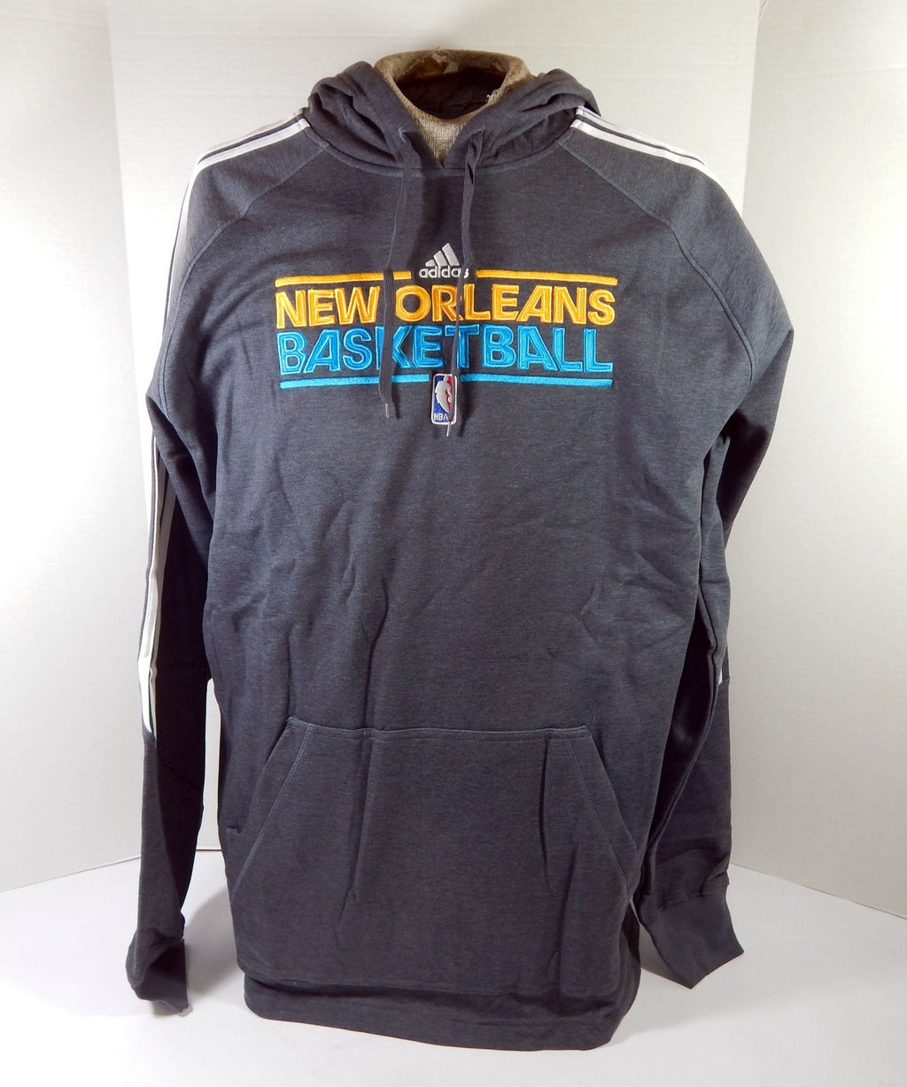 2011-12 New Orleans Hornets Team Issued Grey Hoodie Sweatshirt XL DP59455 - DP59455