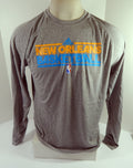 2011-12 New Orleans Hornets Team Issued Grey Training Long Sleeve Shirt M 41 - DP55741