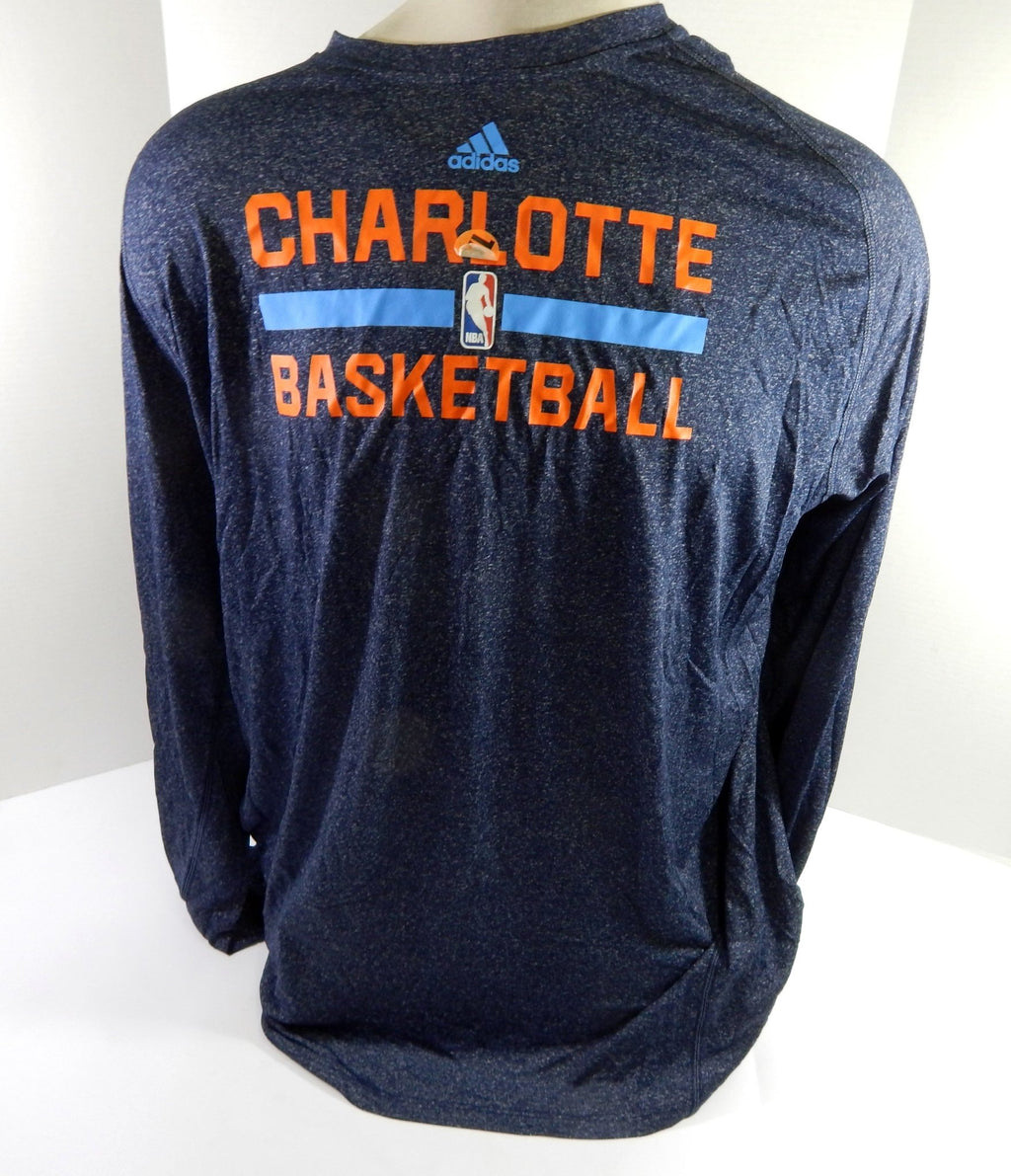 2012-13 Charlotte Bobcats Team Issued Navy Long Sleeve Training Shirt 3XL 49 - DP52149