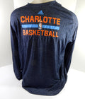 2012-13 Charlotte Bobcats Team Issued Navy Long Sleeve Training Shirt 3XL 49 - DP52149