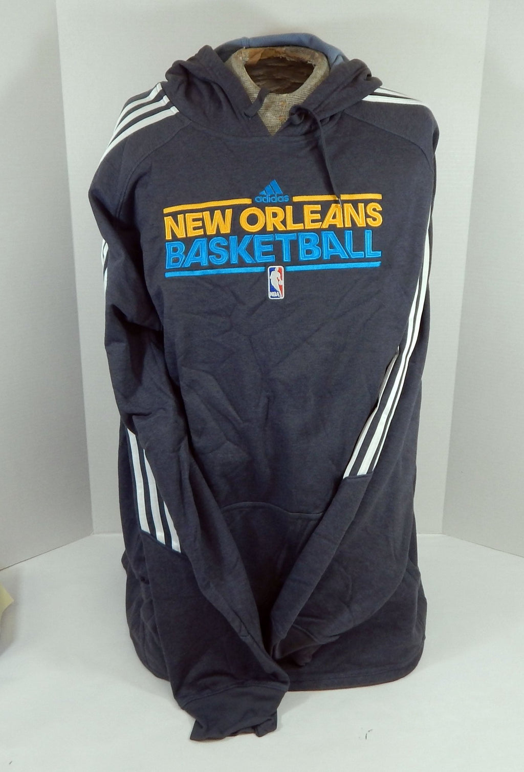 2012-13 New Orleans Hornets Team Issued Grey Hoodie Sweatshirt 3XL DP57400 - DP57400