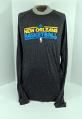 2012-13 New Orleans Hornets Team Issued Grey Long Sleeve Training Shirt L 0421 - DP60421