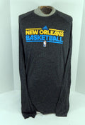 2012-13 New Orleans Hornets Team Issued Grey Long Sleeve Training Shirt L 28 - DP60428