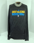 2012-13 New Orleans Hornets Team Issued Grey Long Sleeve Training Shirt L 7568 - DP57568