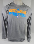 2012-13 New Orleans Hornets Team Issued Grey Long Sleeve Training Shirt LT DP90 - DP58590