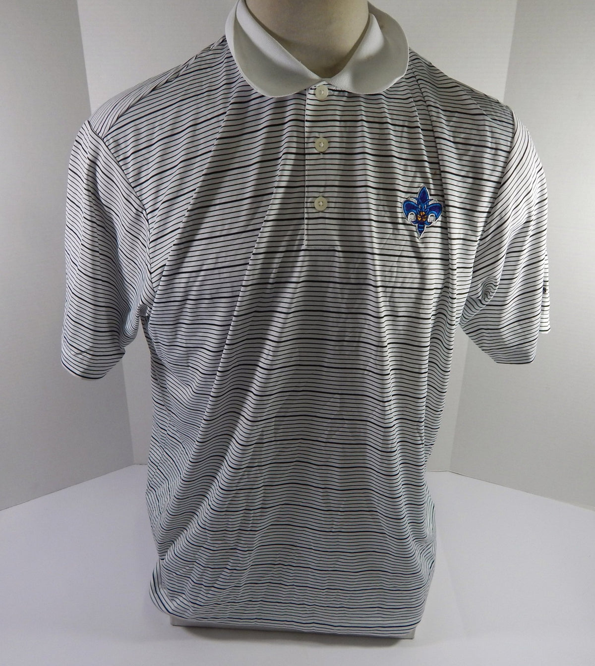 2012-13 New Orleans Hornets Team Issued White Polo Shirt L DP52094 - DP52094