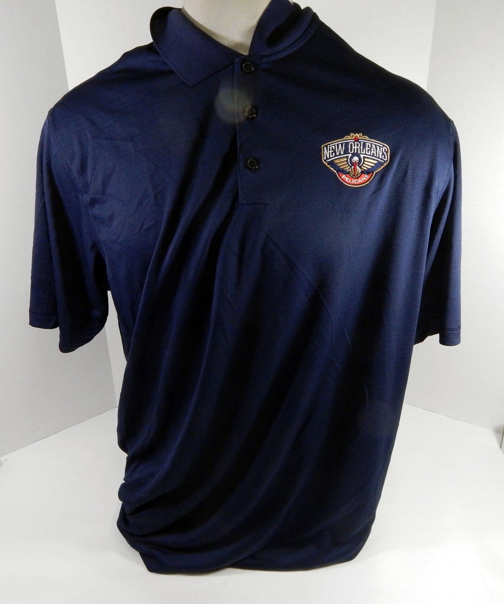 2012-13 New Orleans Pelicans TeamIssued Navy Polo Shirt 2XL DP63854 - DP63854