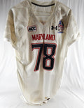 2012 Maryland Terrapins Ty Tucker #78 Game Used White Jersey Military Bowl P 8 - DP117848