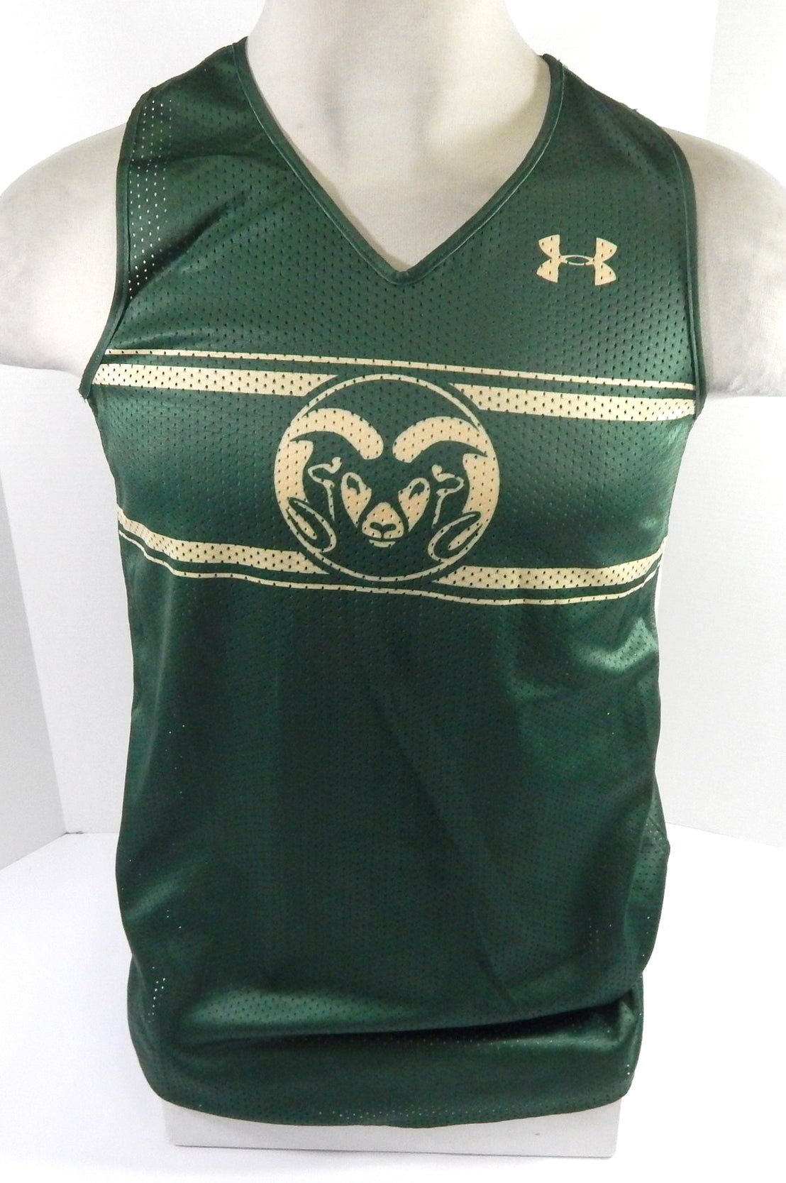 2013 Colorado State Rams #24 Game Used Green Gold Practice Jersey W-L DP56897 - DP56897