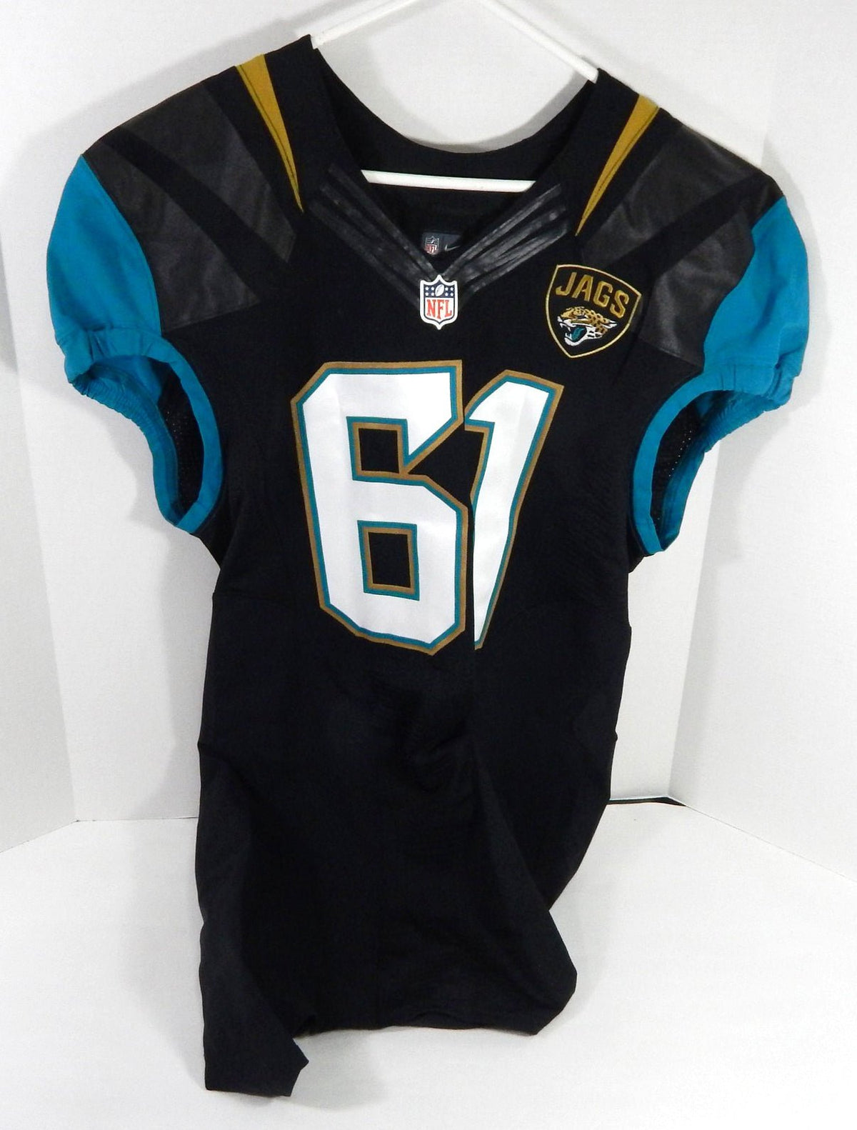 2013 Jacksonville Jaguars Patrick Lewis #61 Game Issued Black Jersey 46 DP59870 - DP59870