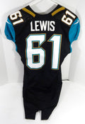 2013 Jacksonville Jaguars Patrick Lewis #61 Game Issued Black Jersey 46 DP59870 - DP59870